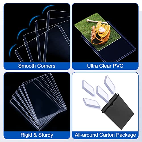 Sooez 32 Card Sleeves Hard Plastic Card Holder for Trading Card 3"x4", 35PT | for Baseball Card, Rigid Card Protector, Penny Sleeves for Collectible Game Cards, Premium Standard Size Sports Football Card - size: 32 Hard Sleeves