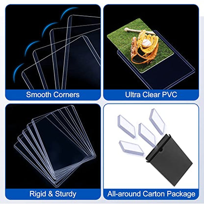 Sooez 32 Card Sleeves Hard Plastic Card Holder for Trading Card 3"x4", 35PT | for Baseball Card, Rigid Card Protector, Penny Sleeves for Collectible Game Cards, Premium Standard Size Sports Football Card - size: 32 Hard Sleeves