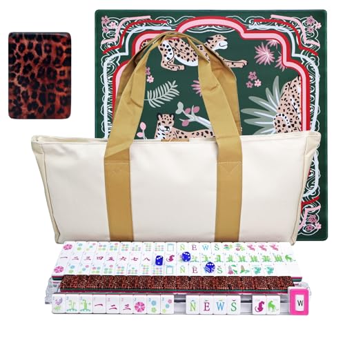 American Mahjong Game Set, Portable Carrying Bag,Acrylic 160 Tiles,Western Mahjong Tiles Set,Complete Ma Jong Set (Amber) - color: Amber