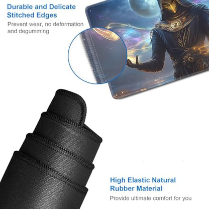 for MTG Game Playmat - 24 x 14 inches with Dices and Storage Bags, Non-Slip Base for TCG and Board Game Card Mats, Trading Card Games Mat, Mysterious Wizard Pattern Collectible Card Playmats - color: Jv-playmat-p7-1-g184