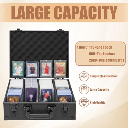 Toploader Storage Box for 3" x 4" 35pt Rigid Card, Magnetic Card Case | Portable Top Loader Card Case with 7 Removable Dividers, Holds 600+ Toploaders, Magnetic Holders for Sports Trading Cards - size: For 600+ Toploaders