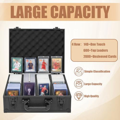 Toploader Storage Box for 3" x 4" 35pt Rigid Card, Magnetic Card Case | Portable Top Loader Card Case with 7 Removable Dividers, Holds 600+ Toploaders, Magnetic Holders for Sports Trading Cards - size: For 600+ Toploaders