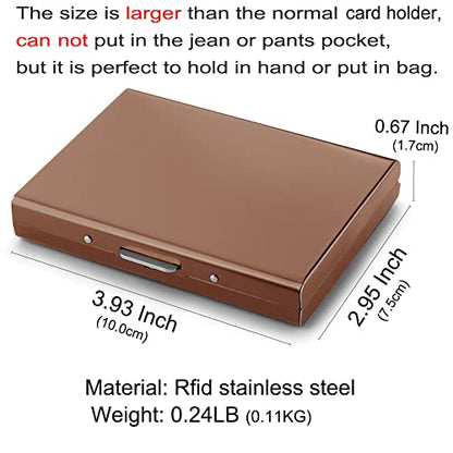 RFID Credit Card Holder Protector Metal Credit Card Wallet Business Card Holder for Men Women Gift Box Package (Copper) - color: 01 Copper
