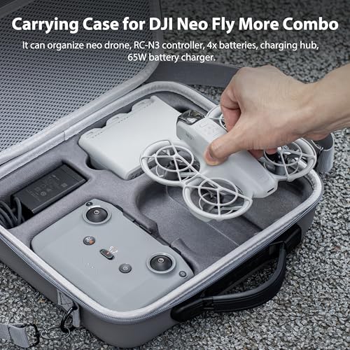 STARTRC Carrying Case for DJI Neo Portable PU Storage Protective Bag for DJI Neo Fly More Combo Accessories, Compatible with RC-N3/N2 Remote Controller, Neo Intelligent Flight Battery, Charging Hub