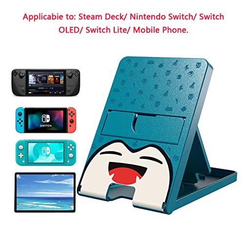 Busjoy Stand for Nintendo Switch, Steam Deck, Switch OLED, Switch Lite, Cute Game Theme Angle Adjustable Holder, Portable Foldable Non-Slip Bracket-Black - color: Black