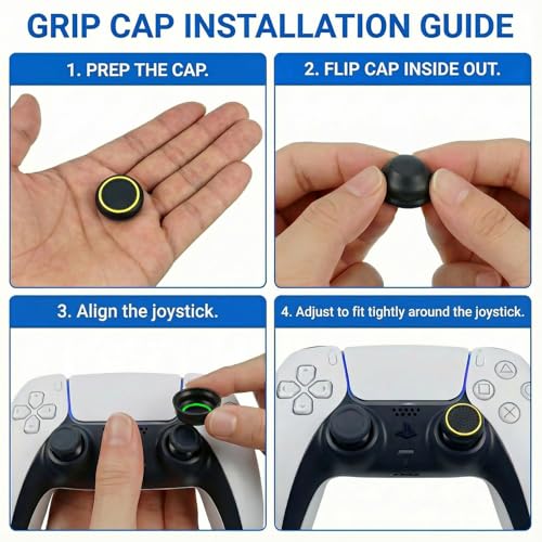 28 PCS Optimized Silicone Thumb Grips & Joystick Caps for PS4/PS5/Xbox Controllers Accessories | 14 Colors, Anti-Slip, Anti-Scratch & Enhanced Gaming Grip Protectors