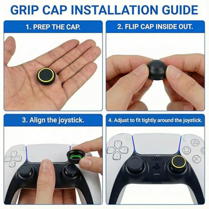 28 PCS Optimized Silicone Thumb Grips & Joystick Caps for PS4/PS5/Xbox Controllers Accessories | 14 Colors, Anti-Slip, Anti-Scratch & Enhanced Gaming Grip Protectors