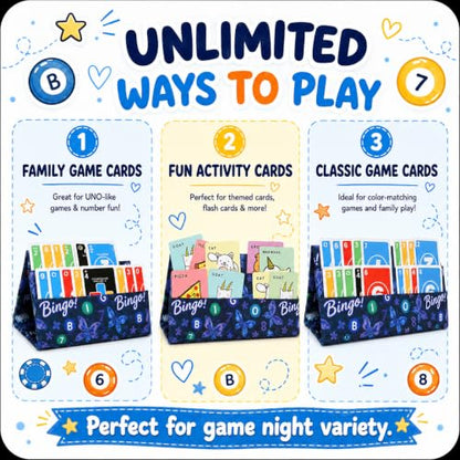 Playing Card Holder for Bingo Pull Tabs Gambling Tickets Card Game Holders for Canasta Poker Bridge Cards Navy Blue - color: Navy Blue