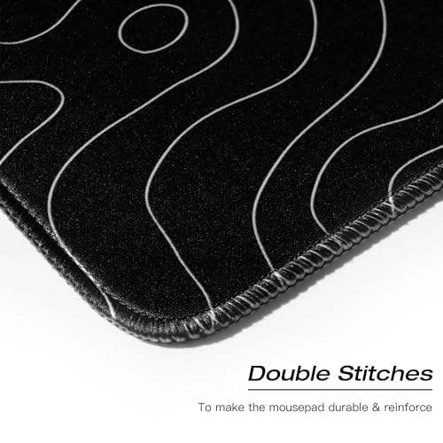 XVX Black and White Topographic Mousepad, XXLarge Gaming Mouse Pad for Desk 35.4x15.7 Inch,Waterproof Desk Pad with Non-Slip Rubber Base Mice Pad,Keyboard Mat Computer Game Mouse Mat - color: Topographic