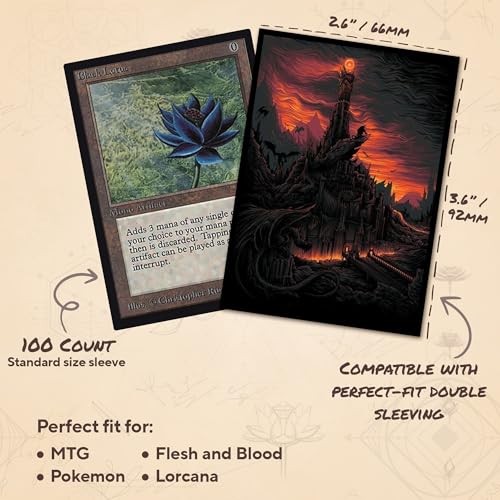 Tower of Doom - MTG Card Sleeves, 104ct, Standard Size, Smooth | Perfect for Double Sleeving, Smudge Resistant Matte Back, Standard 66x92mm - Compatible with Magic The Gathering & TCG Cards - color: Tower of Doom, size: Smooth