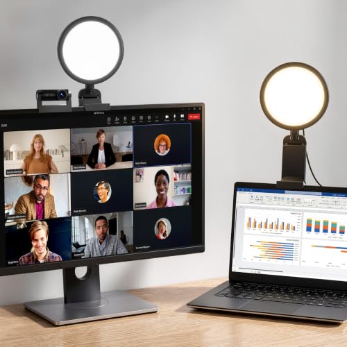 2 Pack Zoom Lighting for Computer, 5“ Small Lighting for Video Call/Conference/Streaming, 50 Modes CRI>97.8, 3000K-6500K, Ring Light with Stand for Laptop/Monitor/Webcam - color: BACK 2 PSC