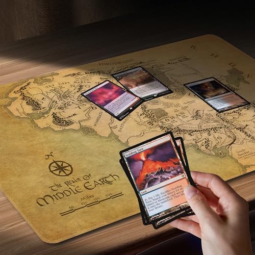MTG Playmat Non-Slip Rubber Backing Printing Commander Board Game Desk Mat Duel Mat TCG PTCG Playmat 24x14 inches and Free Storage Bags - color: Map-1, size: 24"X14"