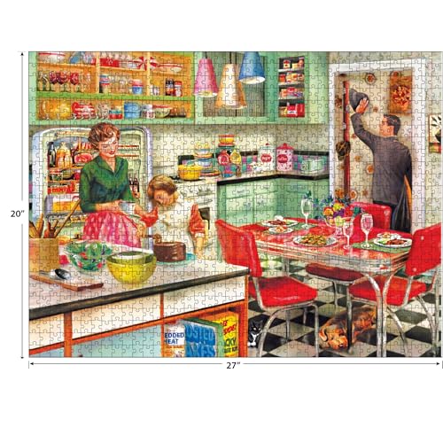 RoseArt - Back to The Past - Baking with Mom - 1000 Piece Jigsaw Puzzle for Adults - style: Baking with Mom
