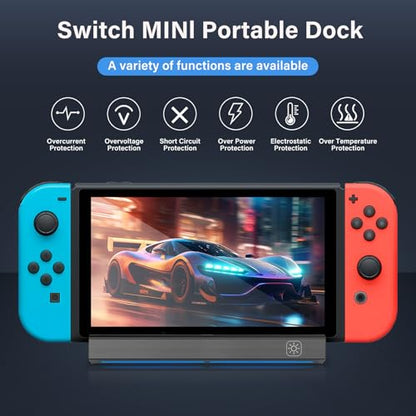 Switch TV Dock Station Compatible for Nintendo Switch/Switch OLED, Switch Station with LAN PORT/4K HDMI/1080P/60Hz Output, Compatible with Official Switches Docking Stand (1000Mbps Ethernet Port)