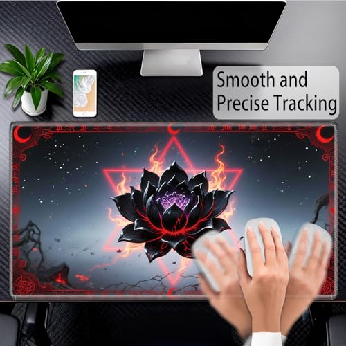 for MTG Playmat, for TCG Play Mat, 24 x 14 inches, Magic Game Card Mat Commander Playmat,Trading Card Inked Game Mat,Battle Game Rubber Non-Slip Mat - Black Lotus - color: Black Lotus