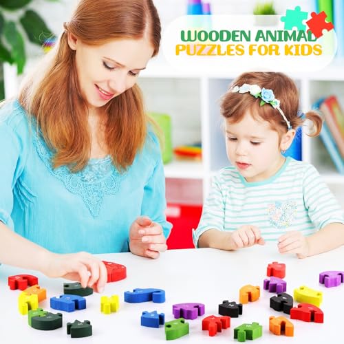 Yunsailing 4 Pcs Alphabet Jigsaw Puzzle Wooden Blocks Toys Alphabet Educational Toddler Puzzle Toys for Preschool Learning Party Favor Gift Learning(Snake, Snail, Duck, Dog) - style: Snake, Snail, Duck, Dog