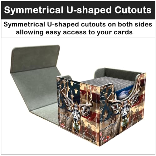 Card Deck Box for MTG Trading Cards with Magnetic Closure,Premium Card Storage Box Case Cover for TCG CCG Magic Cards,Deer Weed Flag - color: Deer Weed Flag