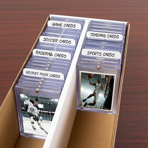 Prilino Trading Card Dividers Tall, Storage Box Separators, White, 200 Pack | Bend & Crack Resistant, Rounded Anti-scratch Edges, Easy to Wipe Clean, Extra Thick & Extra Tall for Orderly Card Management