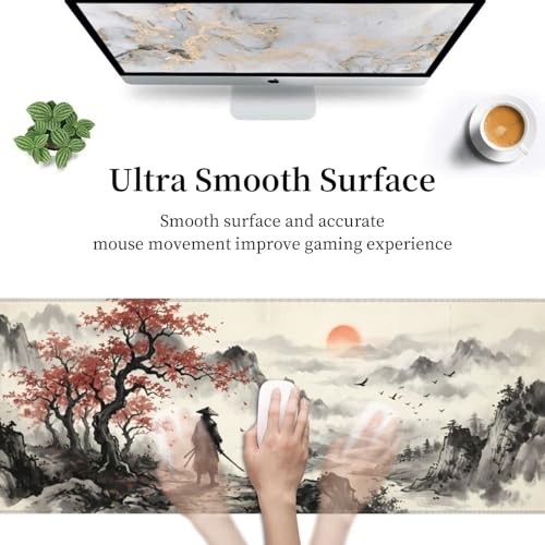 Extended Gaming Mouse Pad, Large Mouse Mat, XL Desk Pad for Keyboard and Mouse, Non-Slip Rubber Base & Stitched Edges for Gamer Office 31.5x11.8 in - color: 9
