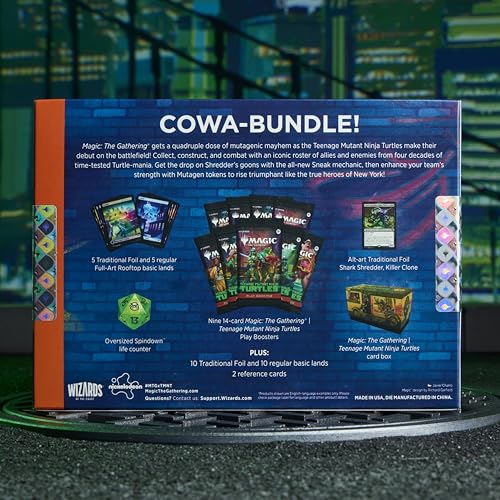 Magic: The Gathering | Teenage Mutant Ninja Turtles - Bundle | 9 Play Boosters, 30 Lands, Foil Alt-Art Promo Card + Exclusive Accessories | Collectible Trading Card Game