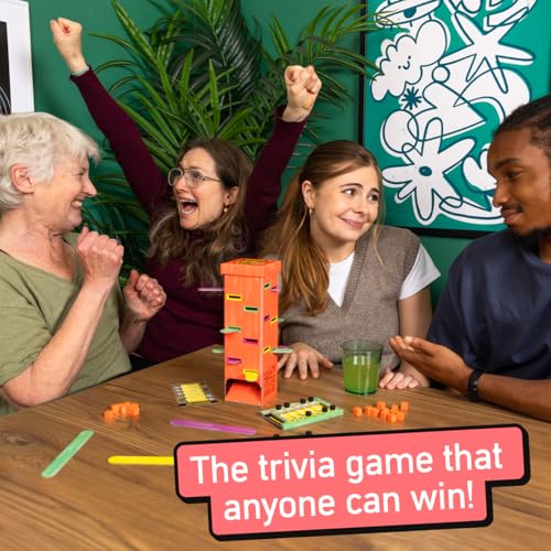 Don't Fall for It - The Hilarious Tower Trivia Game for Ages 10 and up. Fun and Easy Board Game for 2+ Players, Perfect for Families and Kids and Game Night. - style: Orange Version (Same Content)
