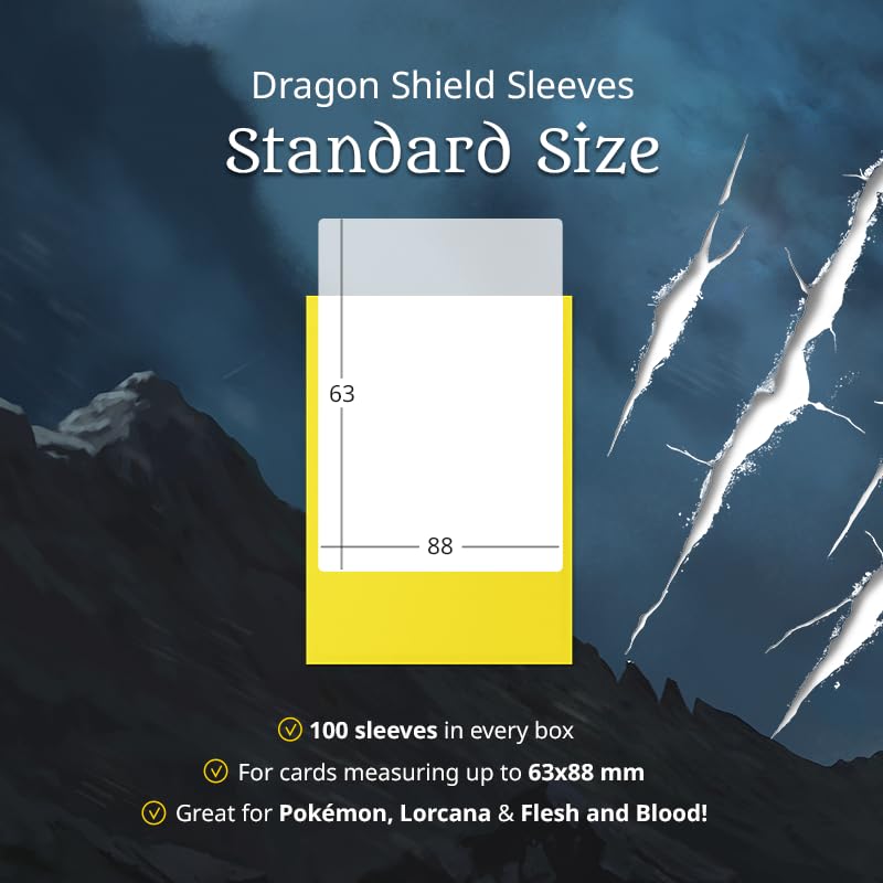 Dragon Shield | Standard Size Card Classic Sleeves | 100 CT - Smooth & Tough Premium TCG Sleeves - Compatible with Pokemon, Flesh & Blood, One Piece & Magic the Gathering | Green - color: Green