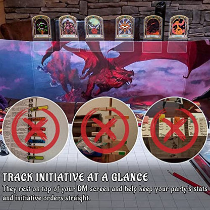 DND Faux Leather Dungeon Master Screen and Initiative & Combat Trakers with Insert Cards