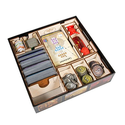 The Broken Token Game Organizer - 7 Wonder Duel Compatible Dueling Gods Box, Wooden Storage Box for Tabletop Games