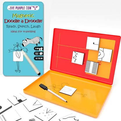 The Purple Cow- Droodle a Droodle Game- Magnetic Travel Game. Great for Travel and on-The-go. Get Ready, Sketch, Laugh! Perfect for Boys and Girls Activity. - color: Doodle a Droodle