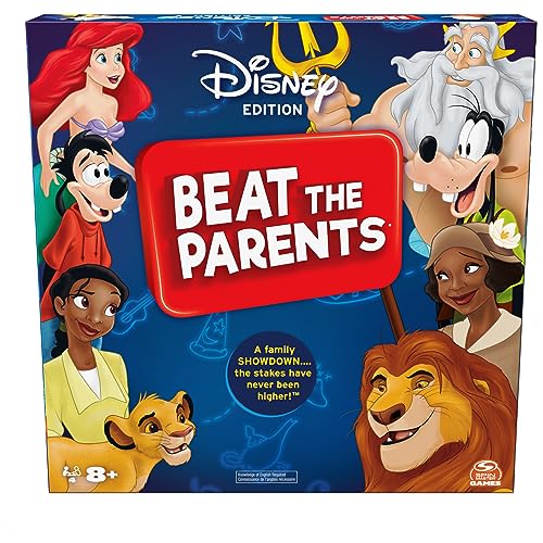 Spin Master Games, Beat the Parents Disney Edition, Kids vs. Parents Family Board Game, Up-and-Active Trivia & Challenges, Disney Games, 4 Players, for Ages 8 & Up - color: Disney Edition- Beat the Parents