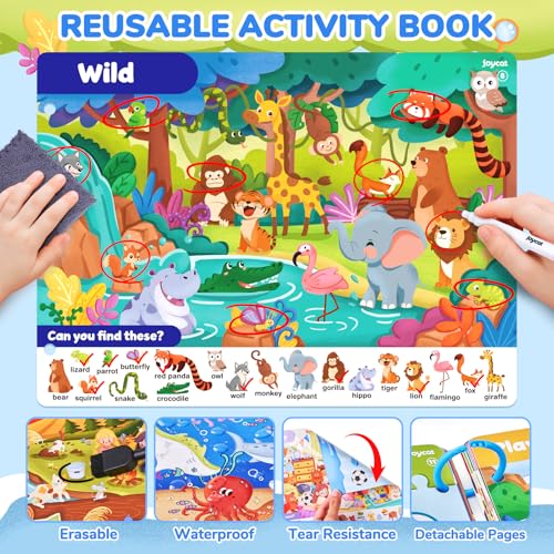 JoyCat Seek & Find Game Books - Preschool Learning Activity for 3-8 | Toddlers & Kids, Travel Activities Toys for Road Trip Car Airplane, Busy Book, Birthday Gifts for Girls and Boys Ages 4-8 - style: 2. Seek & Find