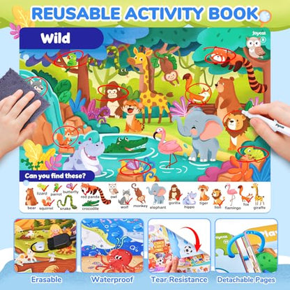 JoyCat Seek & Find Game Books - Preschool Learning Activity for 3-8 | Toddlers & Kids, Travel Activities Toys for Road Trip Car Airplane, Busy Book, Birthday Gifts for Girls and Boys Ages 4-8 - style: 2. Seek & Find