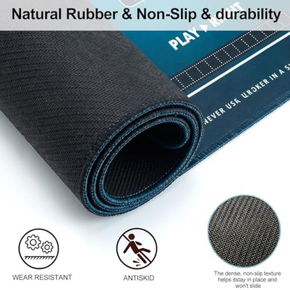 Rolled Shipping Mahjong Mat for Table 32.4''x32.4'', No Creases, Mah Jongg Mat with Carrying Bag for American Mahjong, Poker, Board Games, Card Games & Dominoes (Navy Blue) - color: Navy Blue
