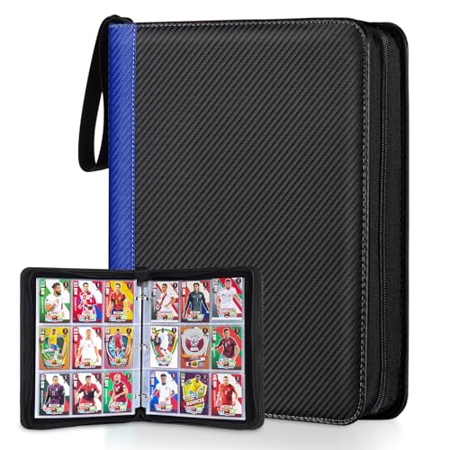 LIMSTDIC Card Binder for Pokemon Card, 9 Pocket 40 Double-Sided Pages for 720 Card Pocket Premium Zip PU Card Binder for Pokemon, Collectible For TCG,MTG,Baseball,Football Trading Card Game(Blue) - color: Blue 720 Pockets