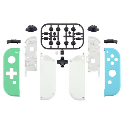 eXtremeRate Mint Green & Heaven Blue DIY Housing (D-Pad Version) with Full Buttons for Joycon Handheld Controller, Replacement Shell for Nintendo Switch & Switch OLED [Only The Shell, NOT The Joycon] - color: Mint Green & Heaven Blue