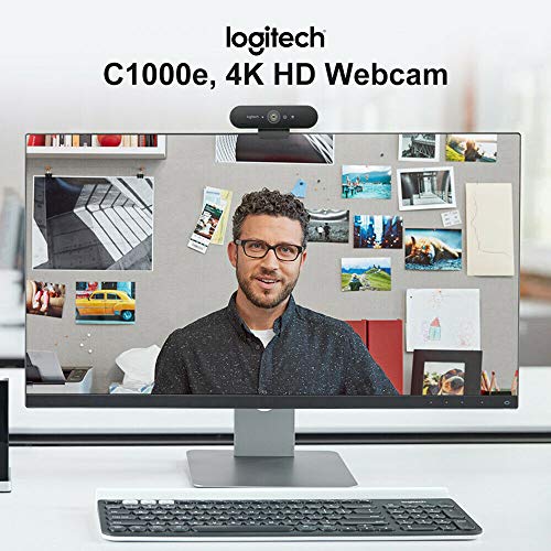 Logitech Brio Video Conferencing Webcam (Black) | 4K UHD, 5x zoom, HDR lighting correction, 65/78/90-degree FOV, noise-canceling mics