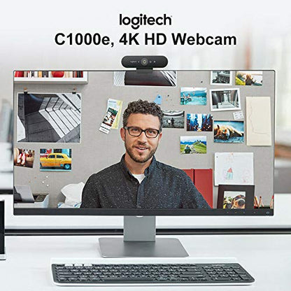Logitech Brio Video Conferencing Webcam (Black) | 4K UHD, 5x zoom, HDR lighting correction, 65/78/90-degree FOV, noise-canceling mics