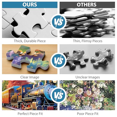 500 Piece Puzzles for Adults, Jigsaw Puzzles 500 Pieces, Dogs Puzzle 500 Pieces for Adults, Train Jigsaw Puzzle Funny Challenging, Great Gift for Family Friends, 21 x 15 in - style: Train Puzzle
