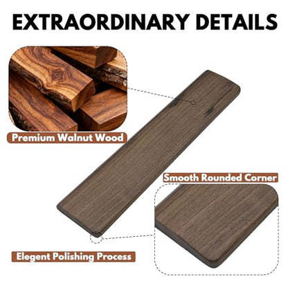 Walnut Wooden Wrist Rest Pad for 75% 80% TKL Keyboard, Ergonomic Solid Wood Hand Rest with Non-Slip Base, Stain Resistant Palm Support for Typing & Gaming (14.2“ L) - size: 75%-80% Tenkeyless Keyboard