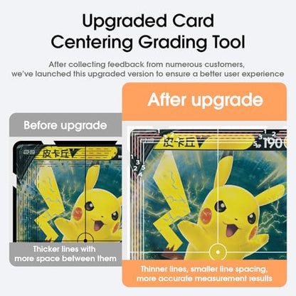 Card Centering Grading Tool for TCG Trading Cards, Sports Card Grading Kit with Thickness Measuring Card, LED Clarity Tool Set, Trading Card Measuring Tools and Accessories