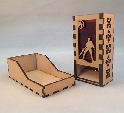 Ash Evil Dead Mini Dice Tower v1 Red Acrylic Window Laser Cut MDF Unique Fast Shipping