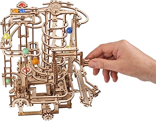 UGEARS Wooden 3D Puzzles for Adults - Wooden Marble Run Spiral Hoist Models for Adults to Build - Advanced Wooden 3D Puzzle Kit - Mechanical Model Wooden Puzzles for Hobbyists - 266 Pcs - color: Marble Run Spiral Hoist