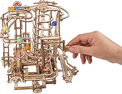 UGEARS Wooden 3D Puzzles for Adults - Wooden Marble Run Spiral Hoist Models for Adults to Build - Advanced Wooden 3D Puzzle Kit - Mechanical Model Wooden Puzzles for Hobbyists - 266 Pcs - color: Marble Run Spiral Hoist