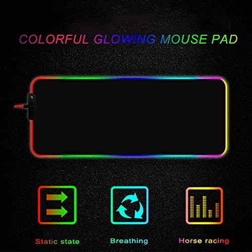 Custom RGB Mouse Pad Personalized Led Mouse Pad with Picture Custom Gaming Mouse Mat Glowing Led Non-Slip Rubber Base Computer Keyboard Pad Mat, 13.8x9.8 in - size: 13.8L x 13.8W inches