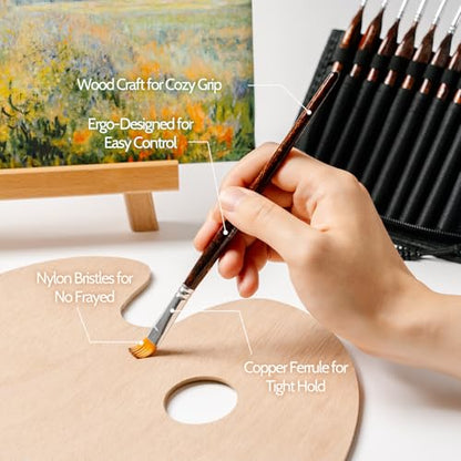 Miniature Paint Brushes Dry Brushes, 20 PCS Model Paint Brushes | Grainer Brushes For Acrylic Oil Watercolor, Detail Paint Brush Dry Brush for Model, Miniature Painting