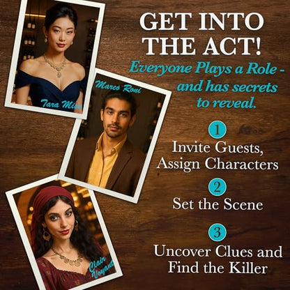 University Games Murder Mystery Party Games - Pasta, Passion & Pistols, Host Your Own Italian Restaurant Murder Mystery Dinner for 8 Players, Solve the Case with Crime Scene Clues, 18 Years and Up