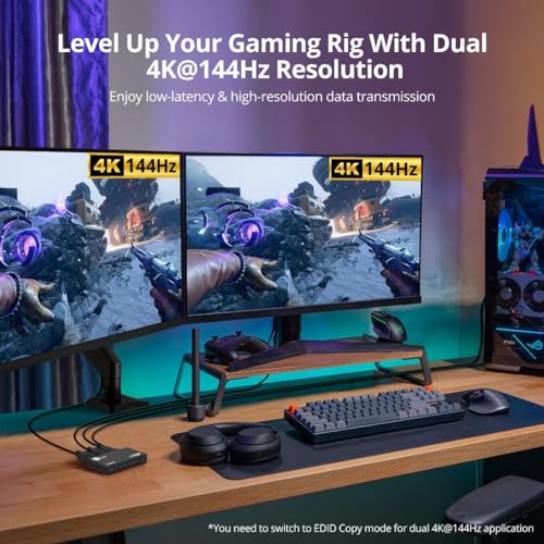 SIIG 1x2 HDMI 2.1 Splitter, 8K60Hz, VRR, ALLM, EDID, CE-H27N11-S1 | Send one HDMI 2.1 source to two 8K60Hz displays; VRR, ALLM and EDID support gaming and high-refresh AV systems.