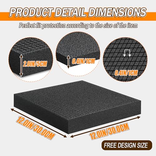 Pick Apart Foam Insert- 3 PCS and Foam Pads- 3 PCS Pluck Pre Cubed Insert Pre Separated Cube Sheet with Bottom Use for Interlocking Cases Tool Box Board Storage Drawer Pad- 12in*12in - style: 12IN*12IN/6PCS