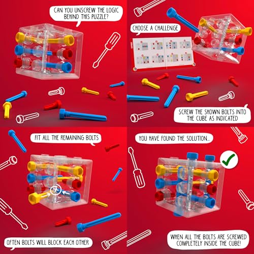 SmartGames Criss Cross Cube 3D Logic Puzzle Game with 80 Challenges Brain Teaser for Ages 8+