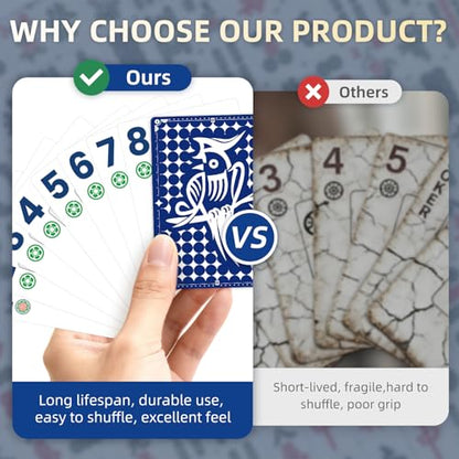 Mahjong Playing Cards Set | American Mahjong Card Game for Beginners & Travel | Includes 166 Cards, Colorful Chips, Dice | Portable Easy-to-Learn Mahjong for Family & Party Games - style: Mahjong Playing Cards Set